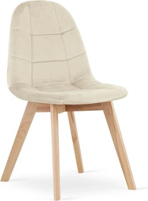 OFERTA Scaun de masa din catifea bej BORA II. calitate secundara