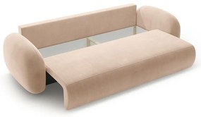 Canapea bej extensibilă/cu spațiu de depozitare cu tapițerie din catifea 262 cm Tonale – Cosmopolitan Design