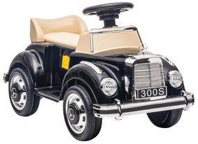 AIYAPLAY Portator Copii Mașină Licențiat Mercedes-Benz 300S 18-48 luni depozitare sub scaun negru | Aosom Romania