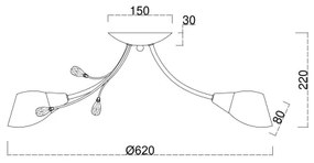 Lustră aplicată Brilagi MEGAPOLIS 5xE14/60W/230V crom lucios