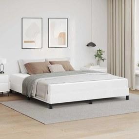 vidaXL Pat cu saltea Alb pur 180 x 200 cm Piele artificială