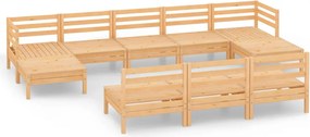 vidaXL Set mobilier de grădină, 10 piese, lemn masiv de pin