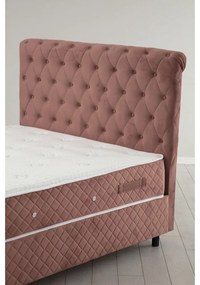 Pat boxspring roz cu spațiu de depozitare 140x200 cm Sonata – Kalune Design