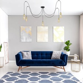 Lustră pe cablu TUBE LONG 5xE27/15W/230V negru/auriu