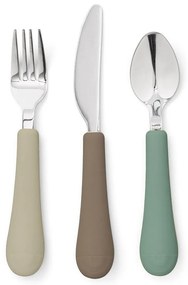 Tacâmuri pentru copii, maro/bej din silicon 3 buc. Olive Mix – Cam Cam Copenhagen
