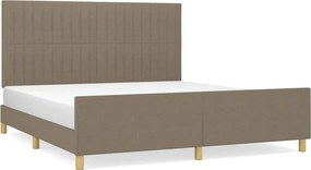 vidaXL Cadru de pat fără saltea, gri taupe, 180x200 cm, textil