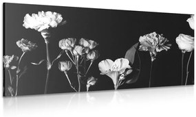Tablou flori elegante alb-negru