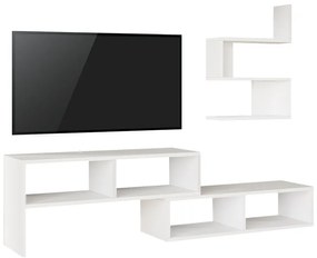 Set mobilier living Kakomo, Pako World, Alb, 170x29x43 cm