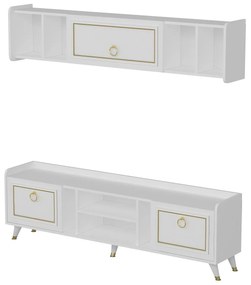 Mobilier living Naleta 2 (alb + auriu) . 1095674