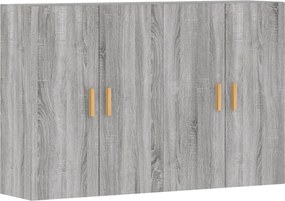 vidaXL Dulapuri montate pe perete, 2 buc, gri Sonoma, lemn prelucrat
