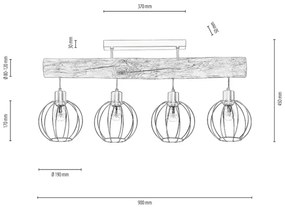 Lustră aplicată Spot-Light DO6977404 BERIS 4xE27/25W/230 pin