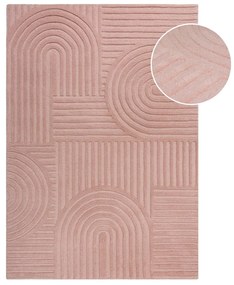 Covor din lână Flair Rugs Zen Garden 160 x 230 cm, roz