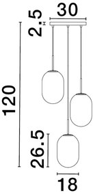 Lustra cu 3 pendule design modern CHRYSI