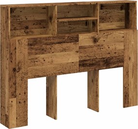 vidaXL Tăblie de pat cu dulap, lemn vechi, 140x19x103,5 cm