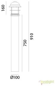 Stalp de exterior, inaltime 91cm cu protectie IP44, Garden 245.44.OR