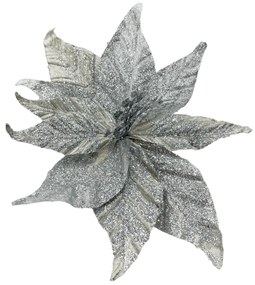 Ornament brad Craciunita Chrissy 25cm, Argintiu