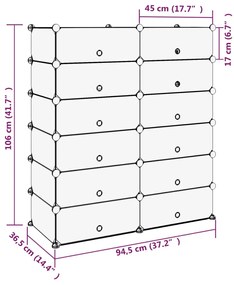 Suport de pantofi, negru, 94,5x36,5x106 cm, PP Negru, 1, 94.5 x 36.5 x 106 cm, Negru