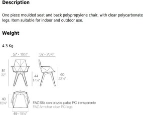 Set de 4 Scaune moderne cu brate de exterior / interior design premium FAZ ARMCHAIR 54063 Vondom