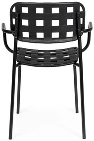 Scaune de grădină negre 4 buc. din metal Clover – Bizzotto