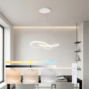 Brilagi - LED dimabil lustră suspendată pe cablu INFINITY LED/55W/230V 50x50 cm albă + telecomandă