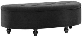 HOMCOM Bancă cu spațiu de depozitare, Bancă de dormit, capac soft-close, aspect de catifea, 120 x 46 x 42 cm, Gri închis | Aosom Romania