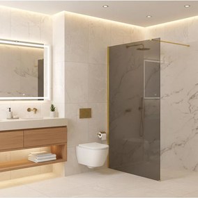 Paravan de dus fumuriu Rea Flexi Grey 100 cm auriu