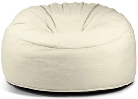 Fotoliu bean bag crem cu tapițerie din țesătură bouclé Om 135 – SLOWDOWN