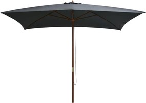 vidaXL Umbrelă de soare exterior, stâlp lemn, 200x300 cm, antracit