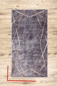 MIRO 51233.809 covor lavabil Geometric anti-alunecare - gri - SECUNDAR-COTATI PRODUSUL