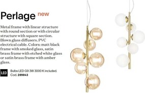Lustra suspendata design modern PERLAGE SP25 AMBRA