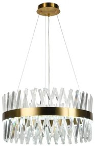 Lustră LED dimabilă pe cablu LED/80W/230V 3000-6500K auriu + telecomandă