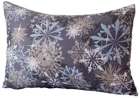 Set 2 bucati huse decorative pentru perna SNOWFLAKE 50x70cm, albastru-gri