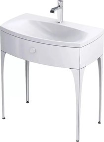 Set dulap baza suspendat Oristo Louis alb 1 sertar cu lavoar alb 82 cm