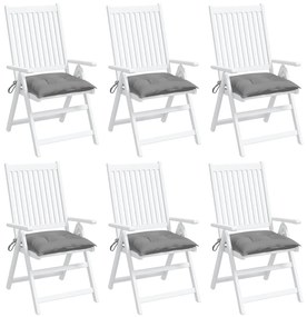 Perne de scaun, 6 buc., gri, 50 x 50 x 7 cm, textil 6, Gri, 50 x 50 x 7 cm