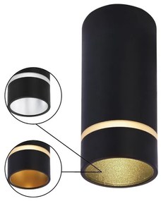 Spot aplicat tavan SPLIT negru L-13,6cm