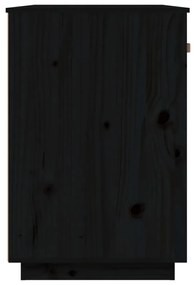 Birou, negru, 95x50x75 cm, lemn masiv de pin Negru