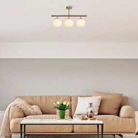 Plafonieră bronz cu abajur din sticlă ø 15 cm Atmaca – Opviq lights