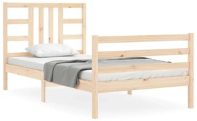 3193911 vidaXL Cadru de pat cu tăblie, 100x200 cm, lemn masiv