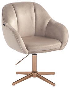HR2055CROSS Scaun Latte din Catifea cu Bază Aurie