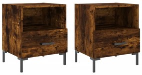 vidaXL Noptiere, 2 buc., stejar fumuriu, 40x35x47,5 cm, lemn compozit