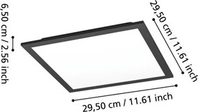 Eglo 901505-LED RGBW Plafonieră dimabilă MORADILLO-Z LED/14W/230V 30x30cm neagră