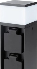 Brilagi - Lampă de exterior cu 2 prize SCHUKO, 1xG9/11W/230V, IP44, neagră