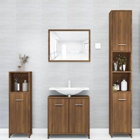 815521 vidaXL Dulap de baie, stejar maro, 30x30x183,5 cm, lemn prelucrat