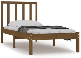 3105104 vidaXL Cadru de pat single, maro miere, 90x190 cm, lemn masiv de pin