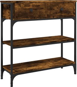 vidaXL Măsuță consolă, stejar fumuriu, 72,5x25x75 cm, lemn prelucrat