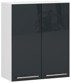 Dulap superior de bucătărie Ozara W60 H720 (alb + grafit lucios). 1071200