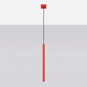 Sollux SL.2141 - Lustră suspendată PASTELO pe cablu 1xG9/8W/230V roșie