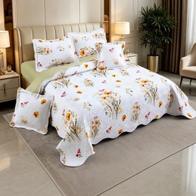 Cuvertură bumbac, 5 piese, pat 2 persoane, 230x250 cm, CB543