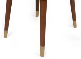 Set 2 scaune haaus Hugo, Negru/Nuc/Auriu, textil, picioare metalice