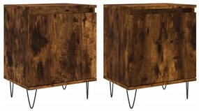 vidaXL Noptiere, 2 buc., stejar fumuriu, 40x30x50 cm, lemn compozit